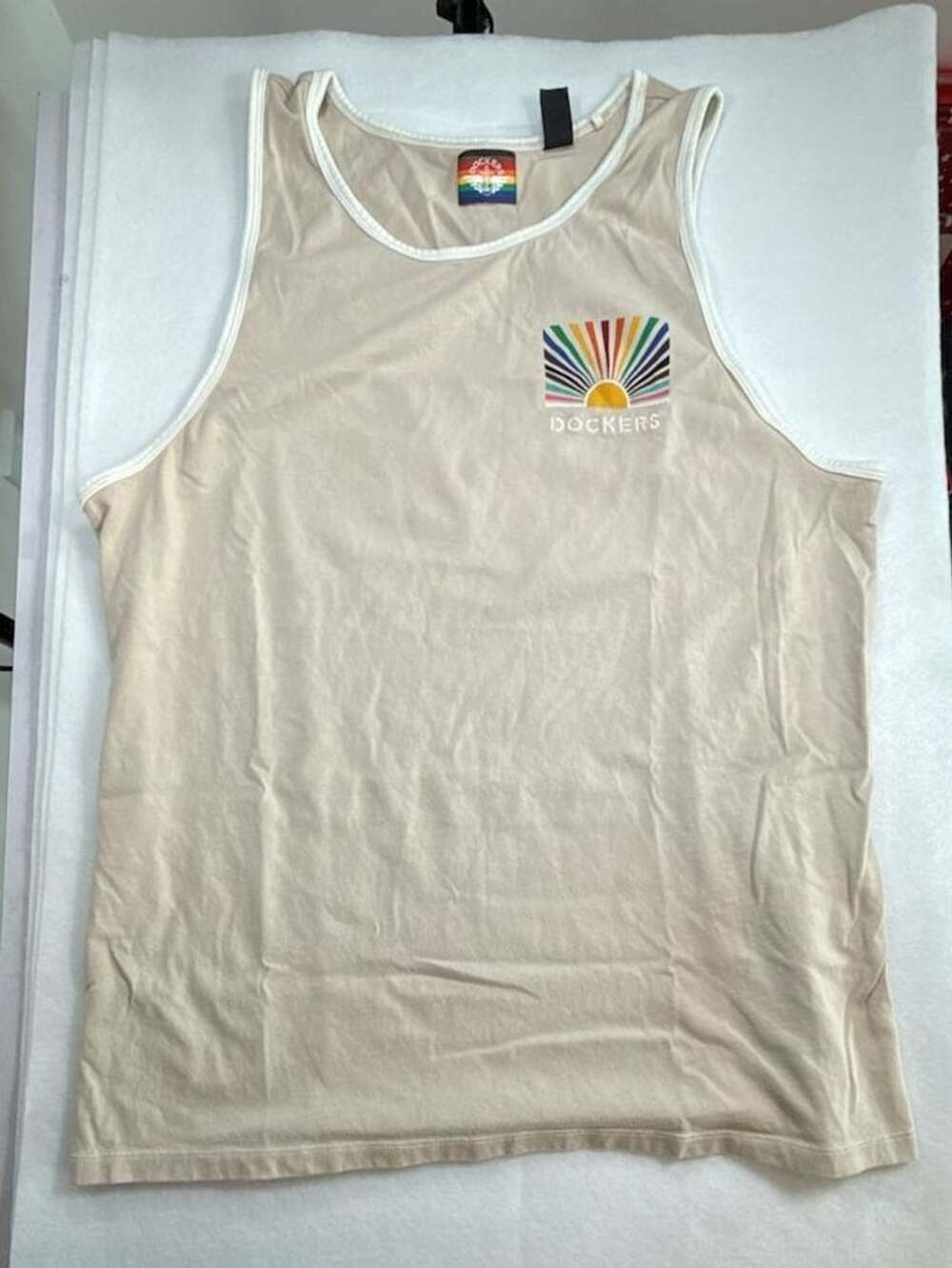 Dockers Pride Tank Top Size L Beige Graphic
